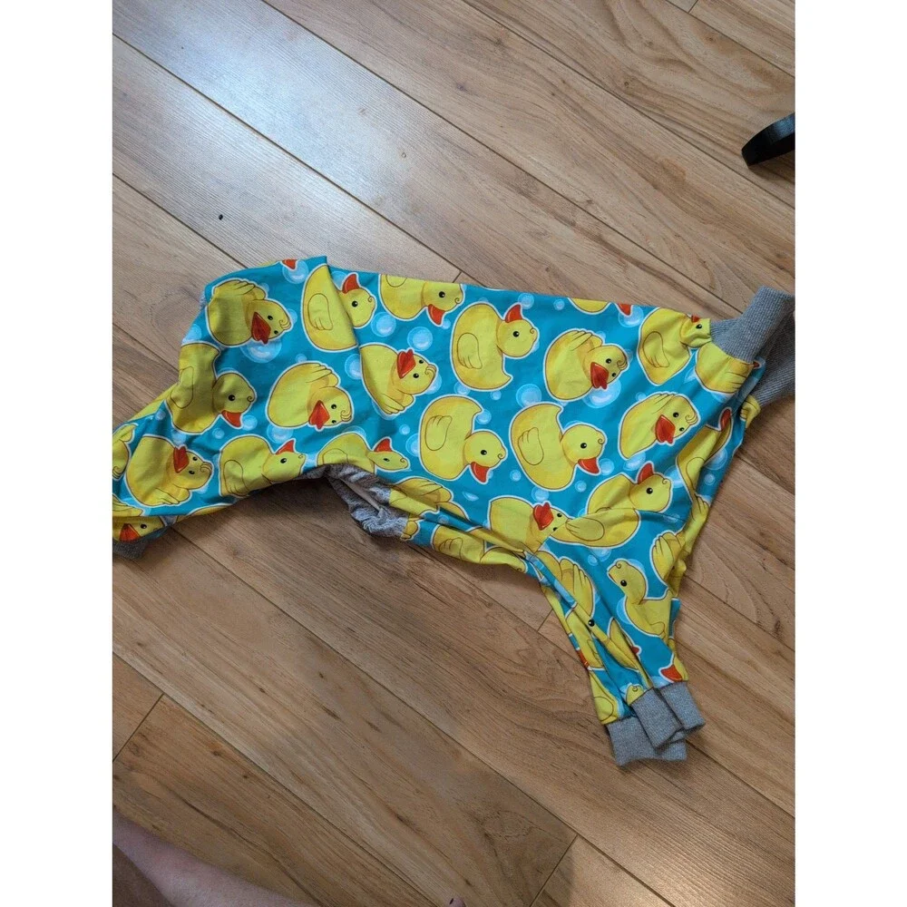 Tooth & Honey Rubber Ducky Dog Onesie Pajamas Size Large - Jeep/Outdoor